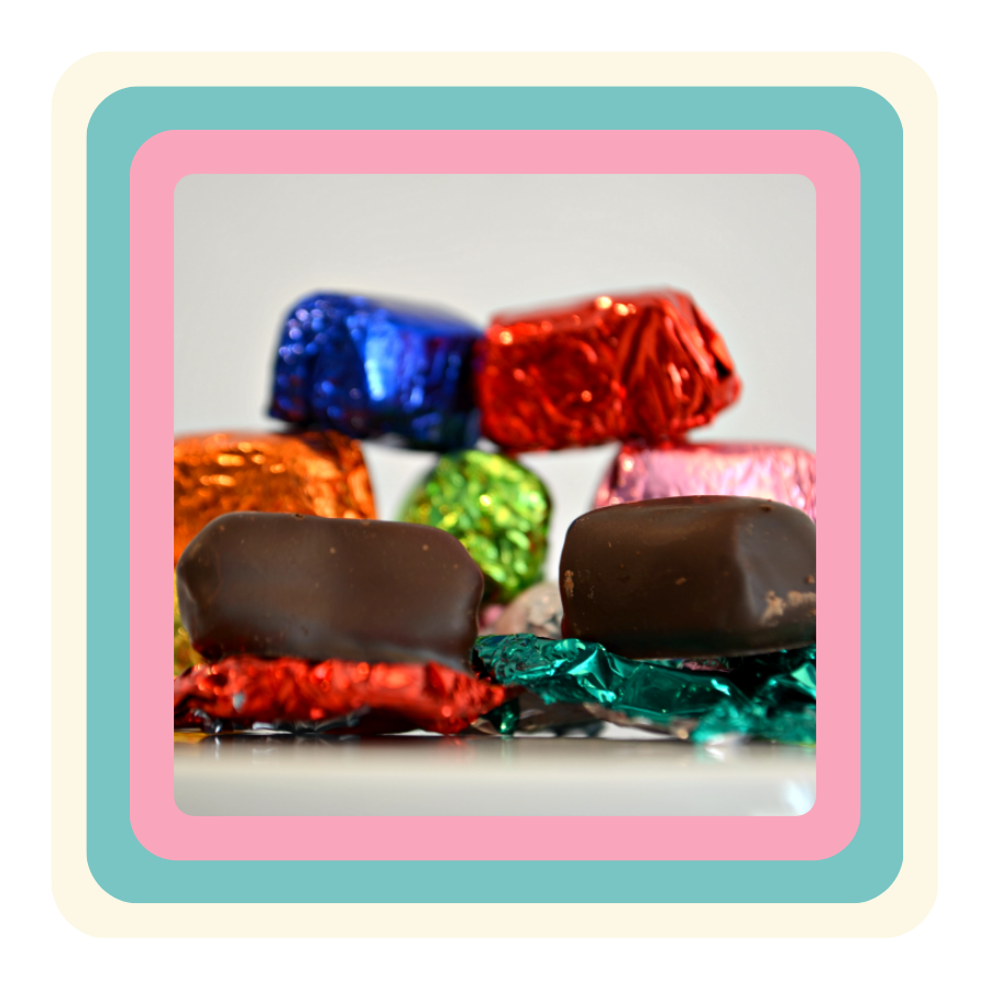 Foiled Chocolate Covered Taffy Foiled Chocolate Covered Taffy