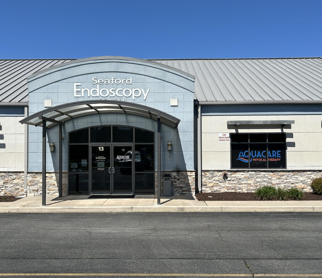 the front entrance of a medical office building