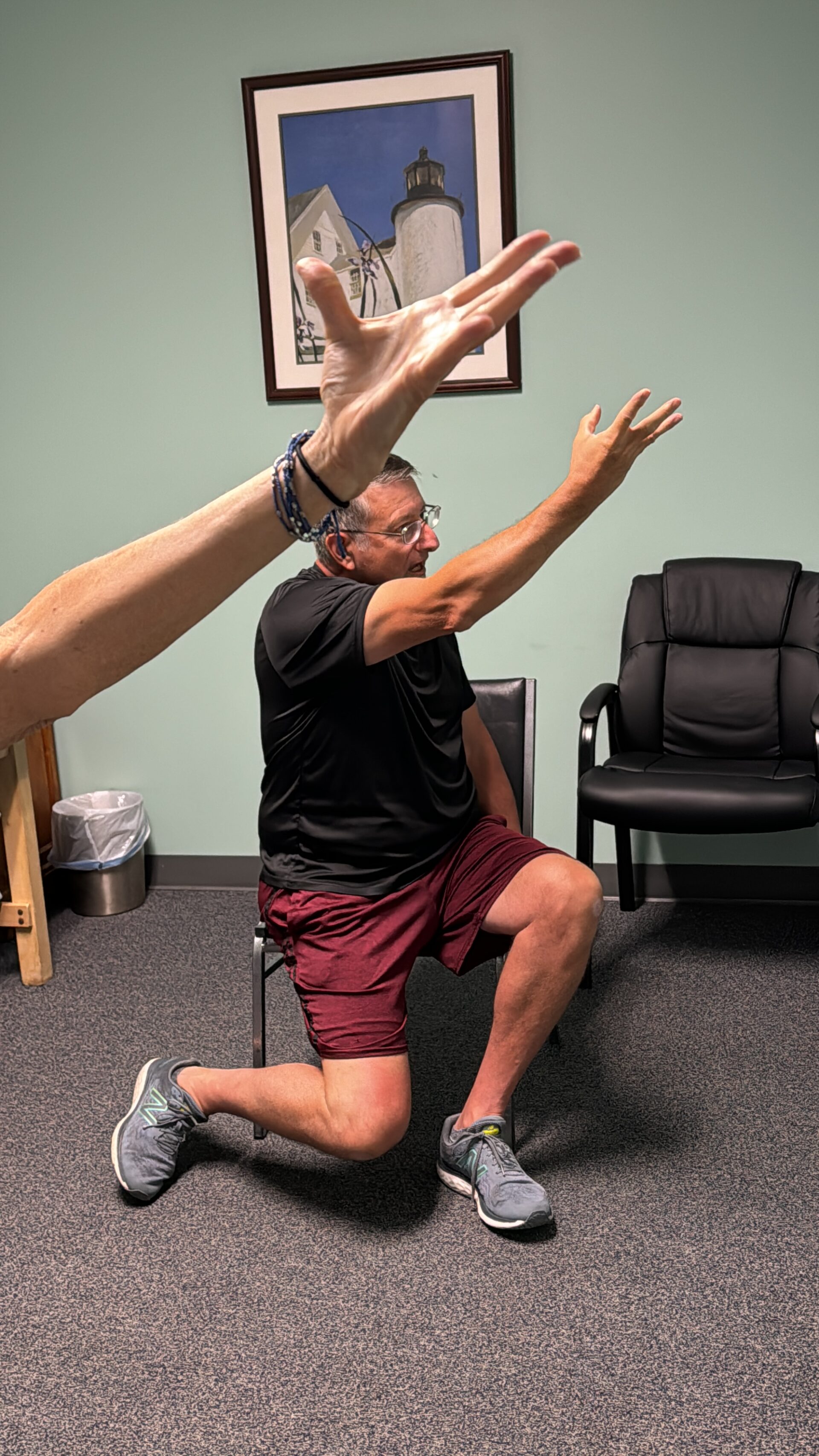 a man doing movements as part of the LSVT BIG program for Parkinson's