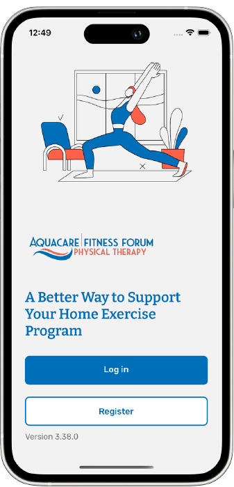 a cell phone with a picture of a person doing exercises