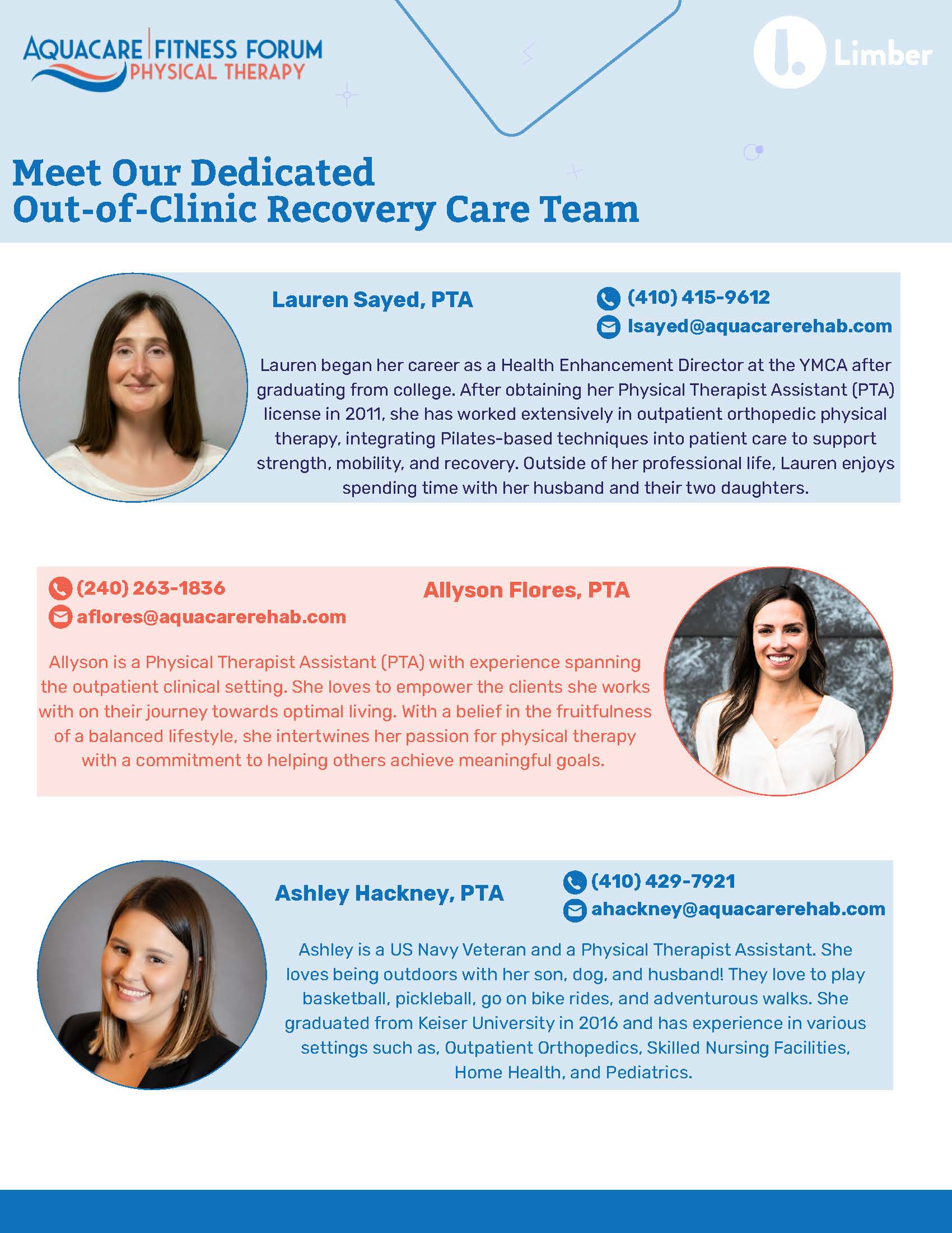 a flyer with three women smiling for the camera