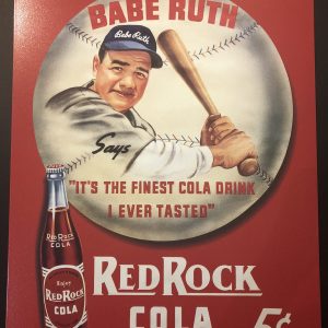 Babe Ruth Red Rock Cola Tin Sign