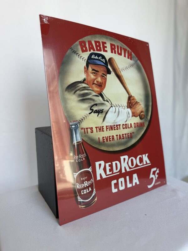 Babe Ruth Red Rock Cola Tin Sign
