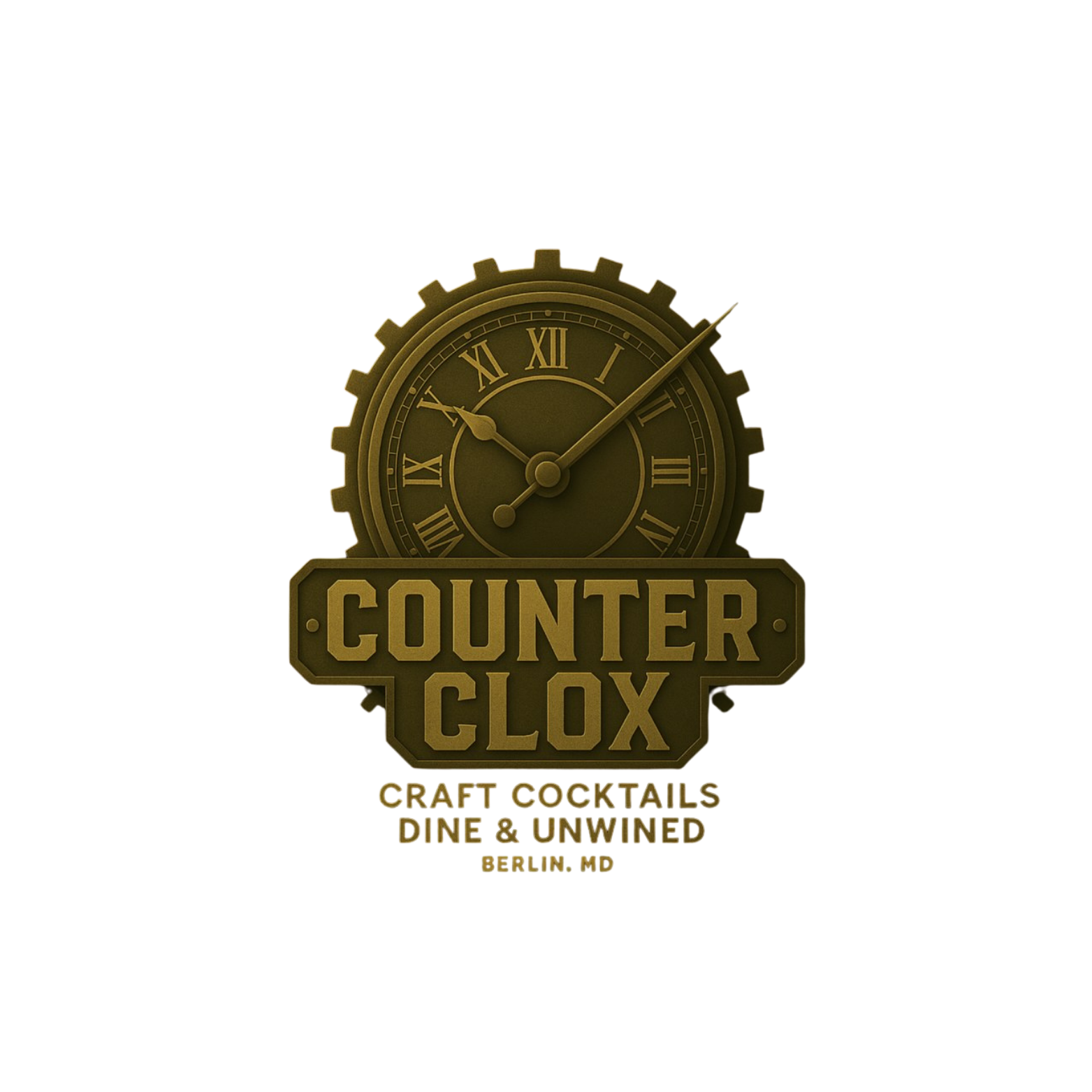 a logo for a craft cocktail bar called counter clox
