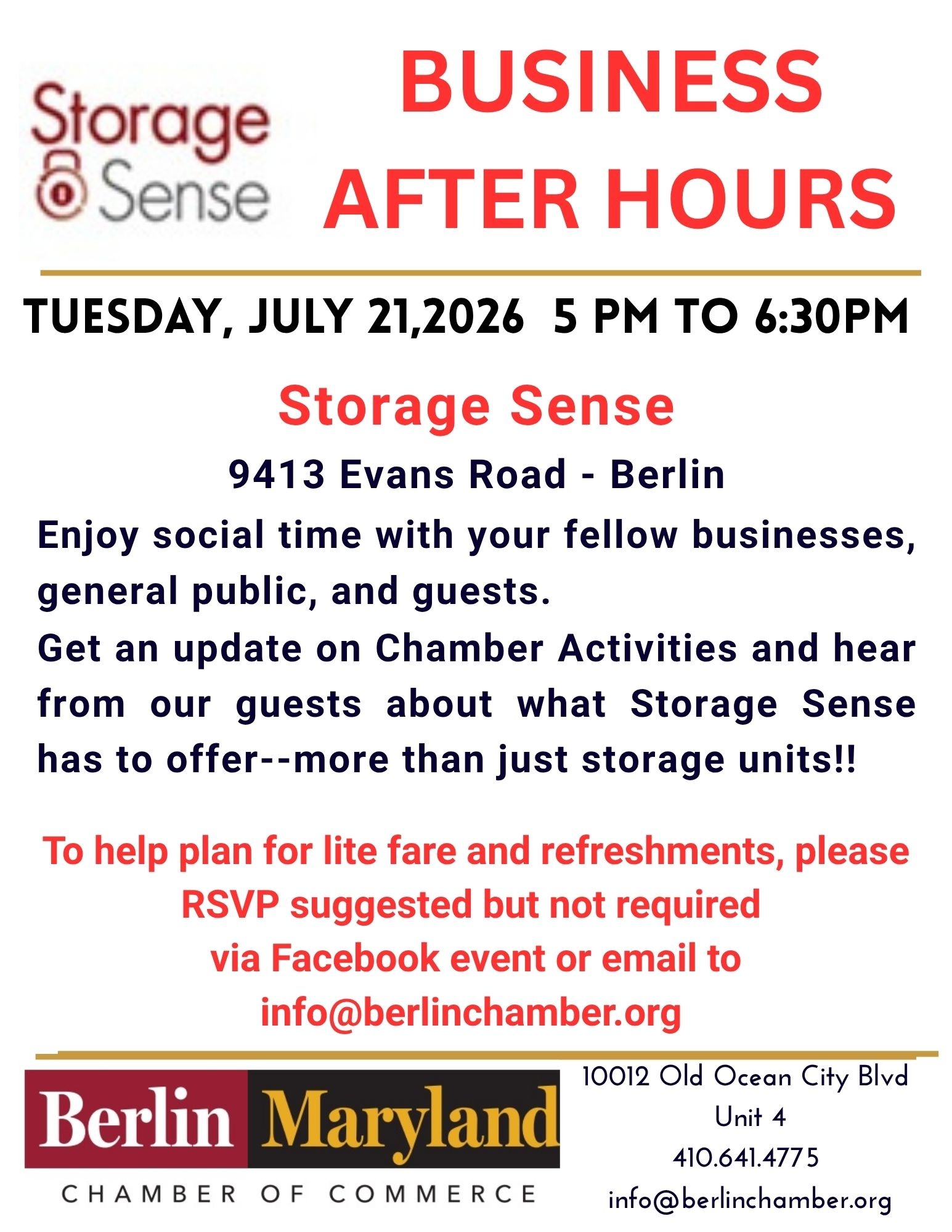a flyer for a business after hours event