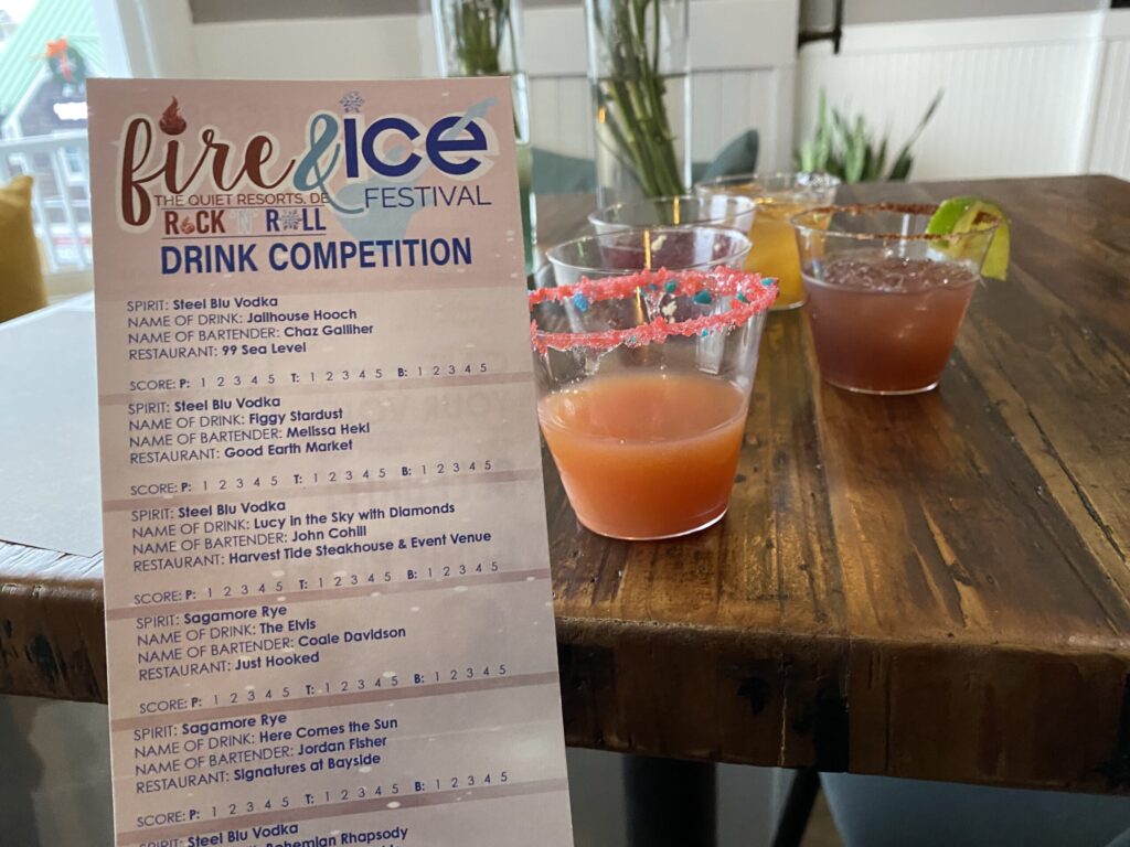 a menu sitting on top of a wooden table