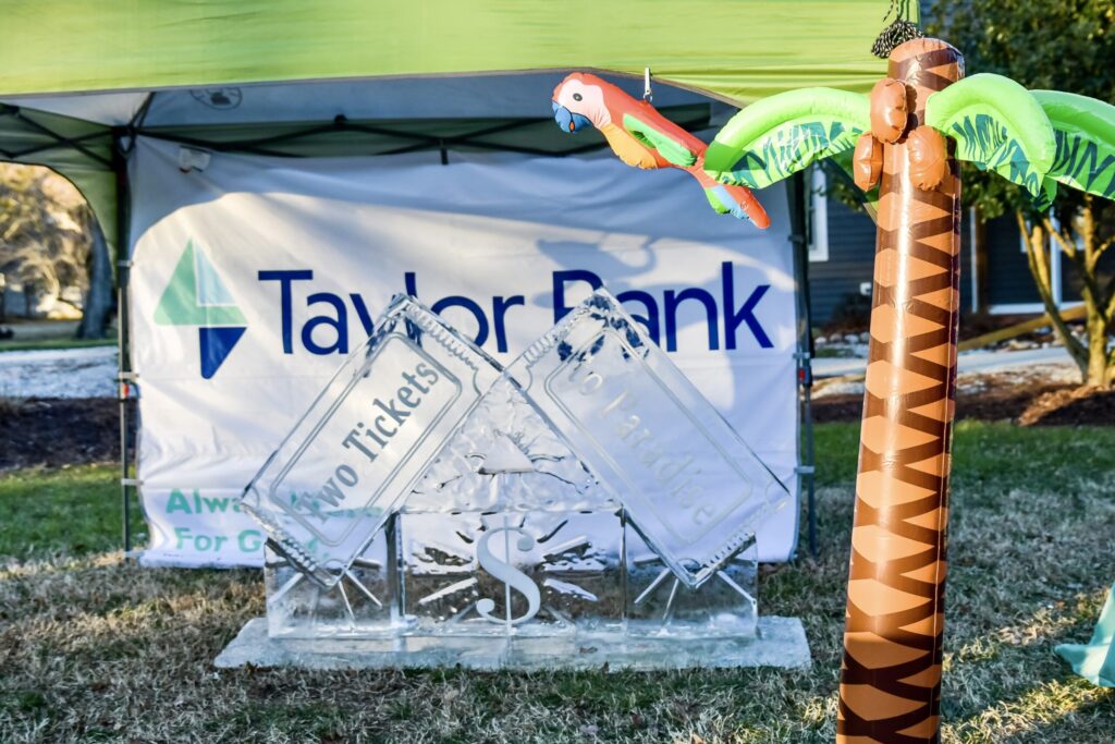 a tall palm tree sitting under a tent