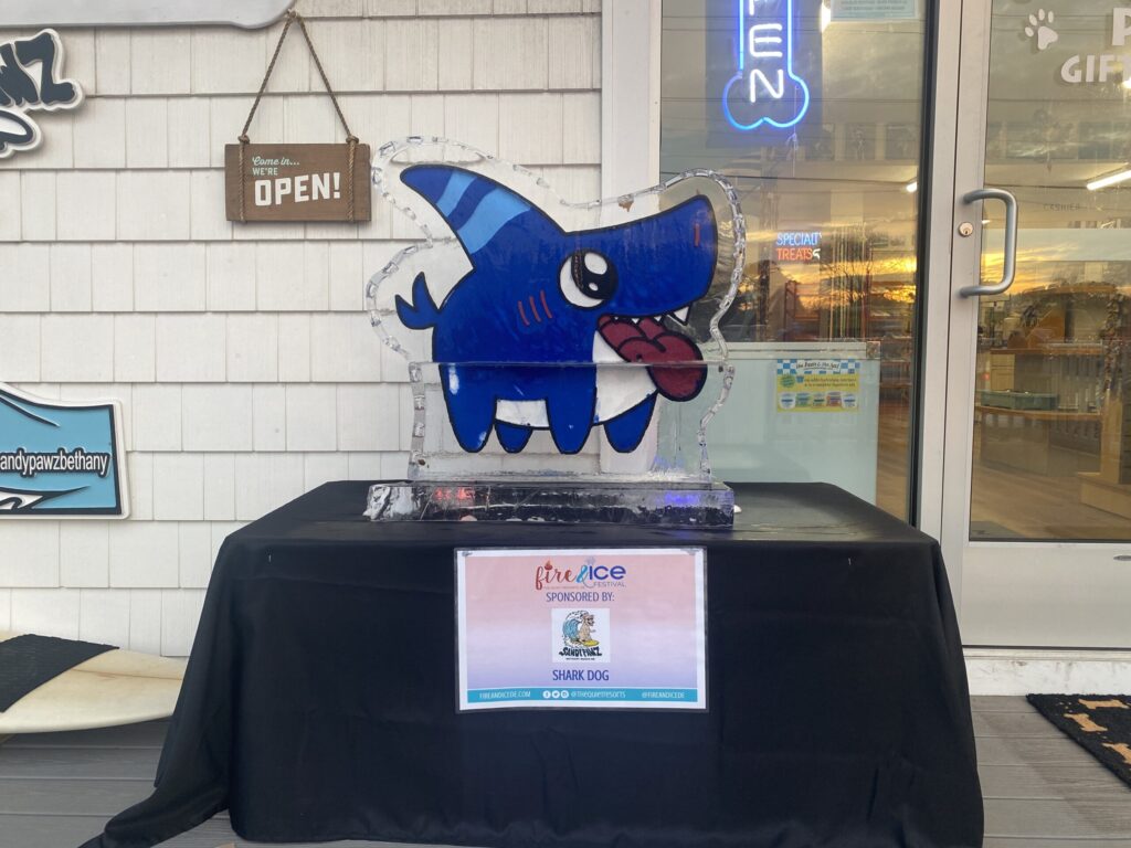 a table that has a sign on it