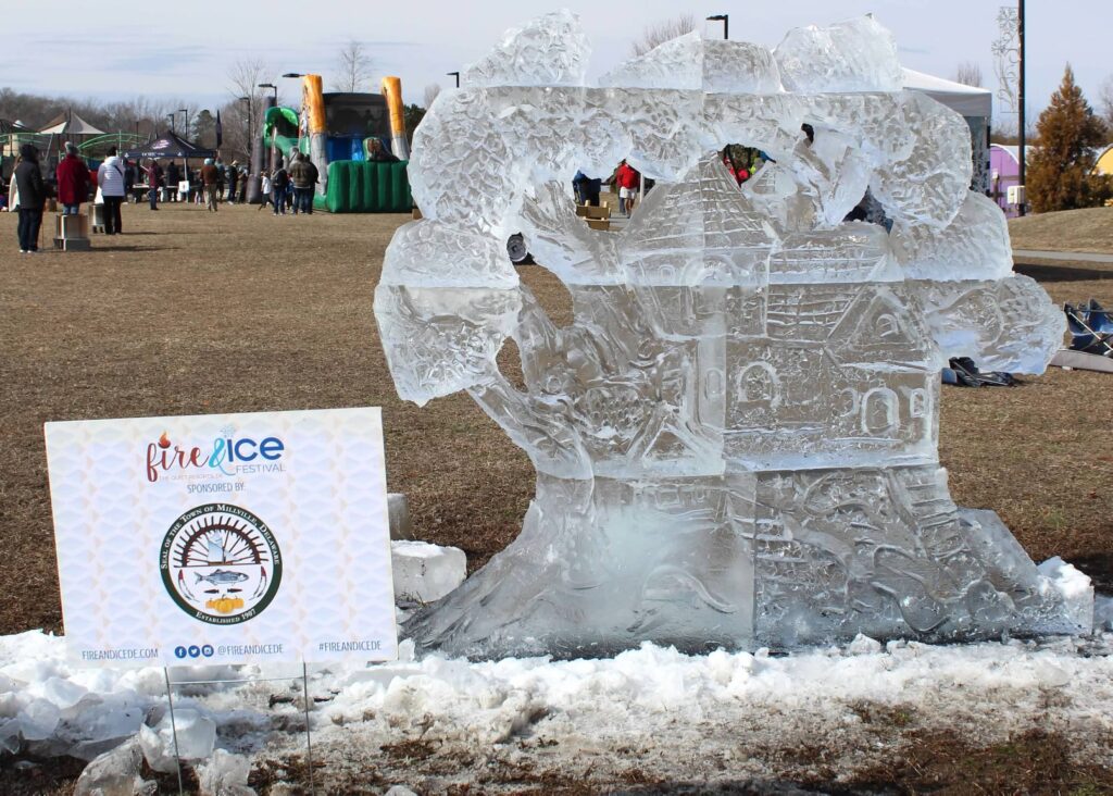 a large ice sculpture in the middle of a park