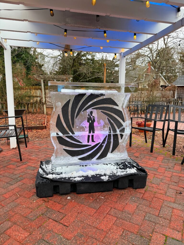 a sculpture of a man standing inside of a tunnel