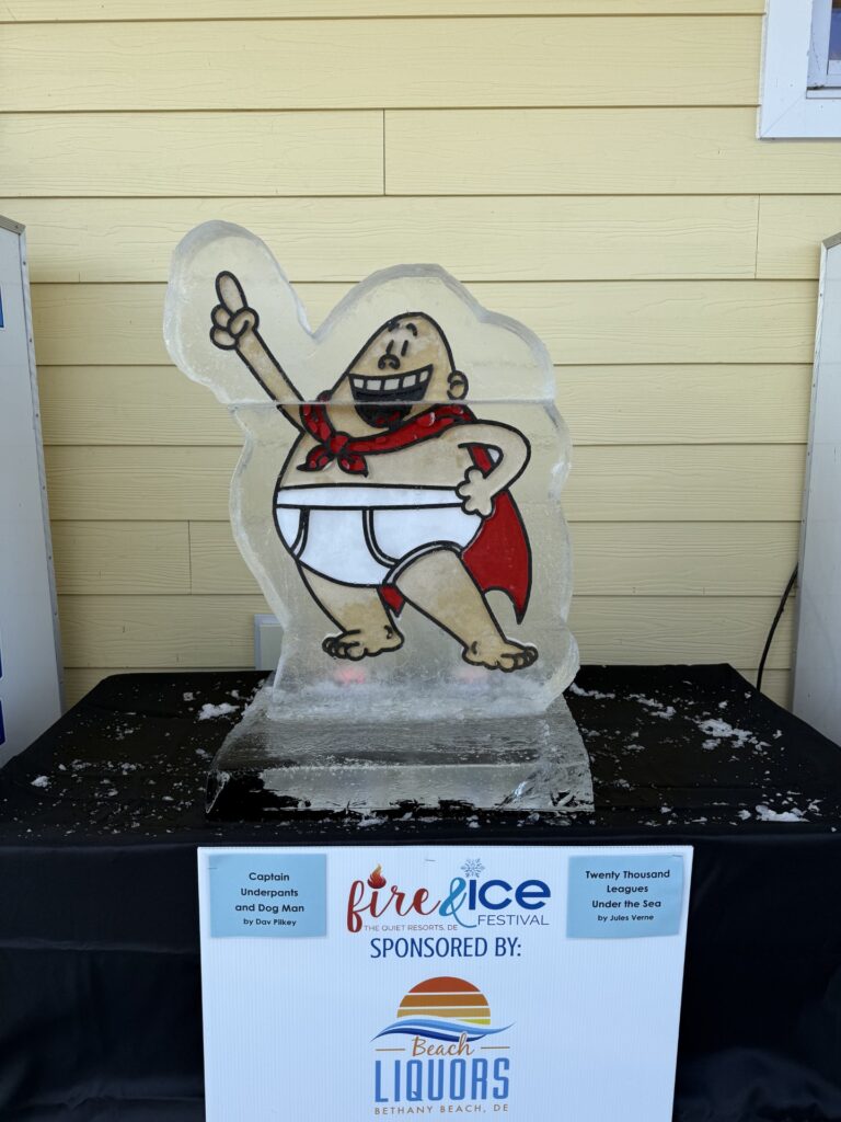 a frosty ice sculpture of a sumo wrestler