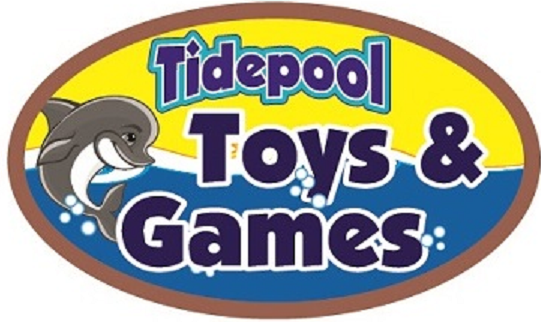 the logo for tide pool toys and games
