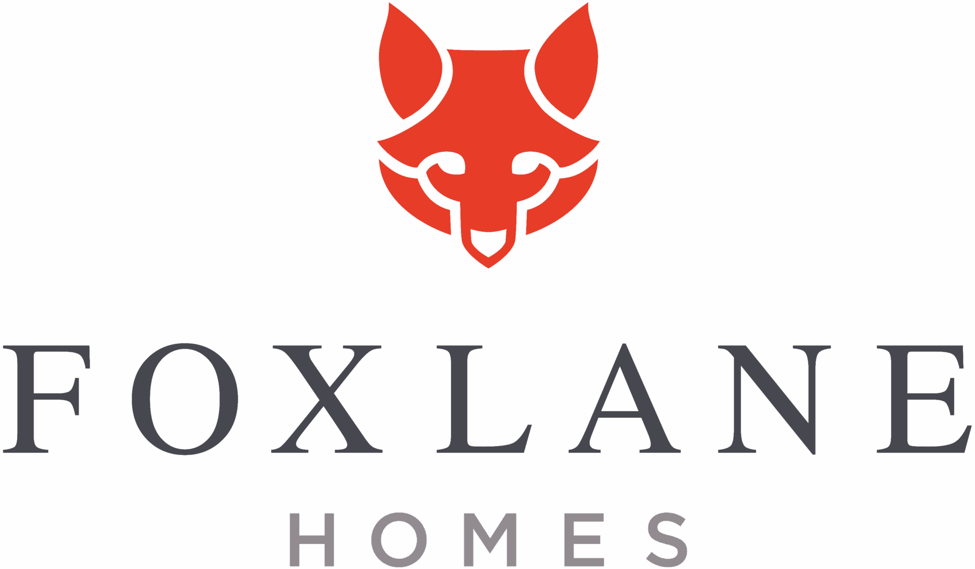 foxlane homes logo on a black background