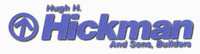 a blue and white logo for a company