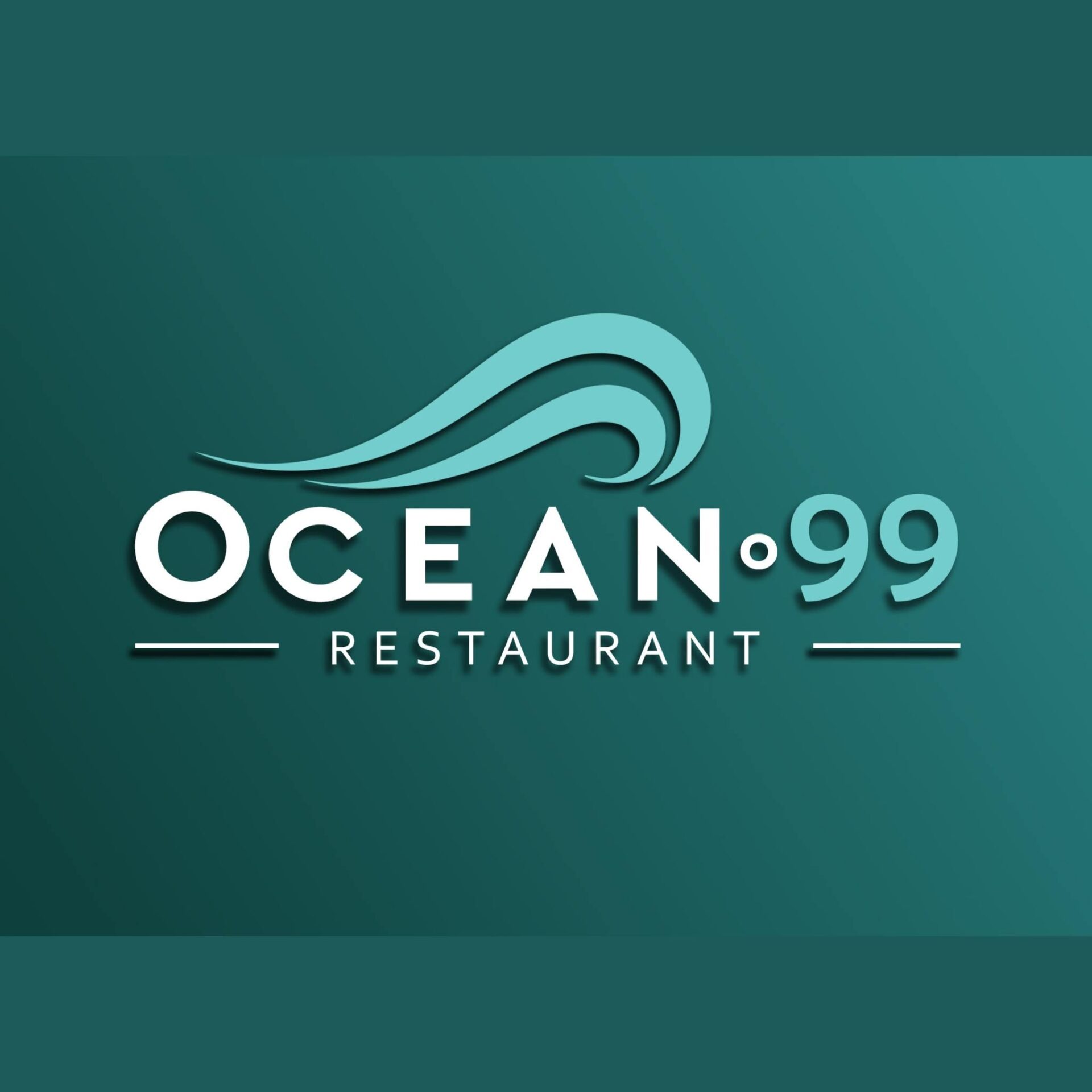 the ocean 99 restaurant logo on a green background