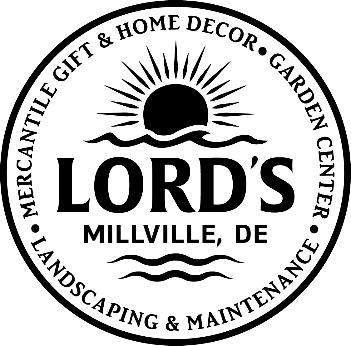 a black and white logo for lord's millville de