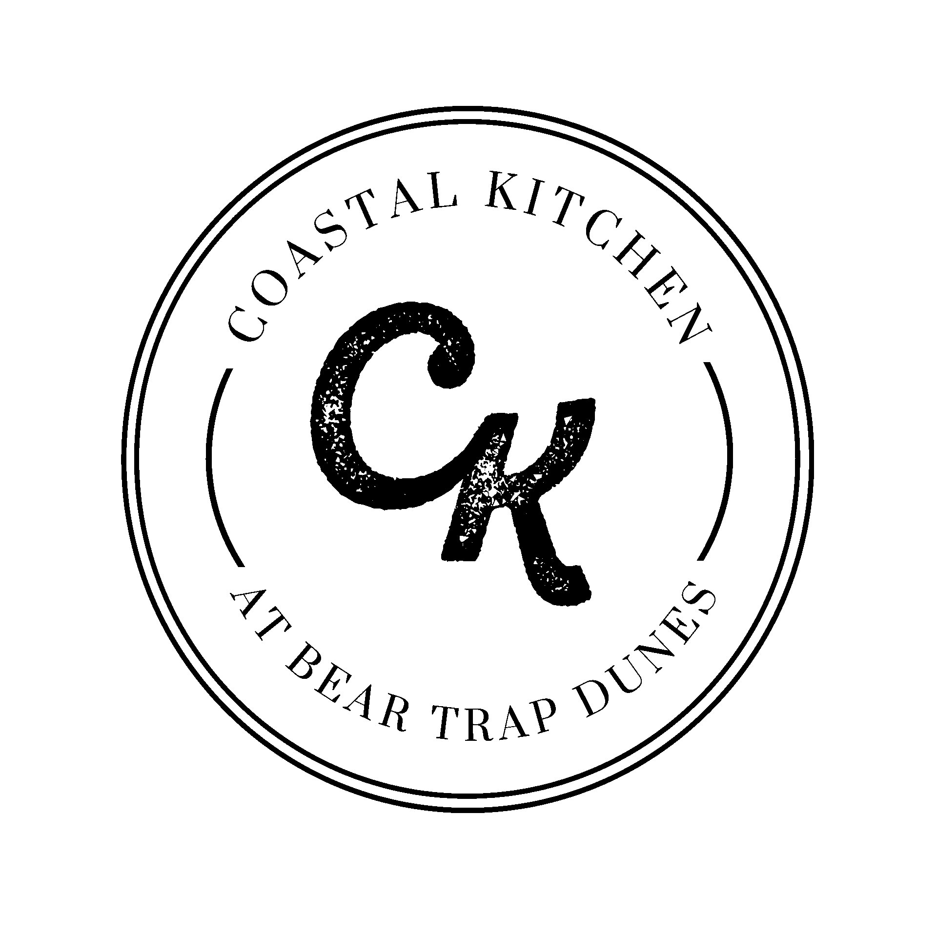 a black and white logo for coastal kitchen
