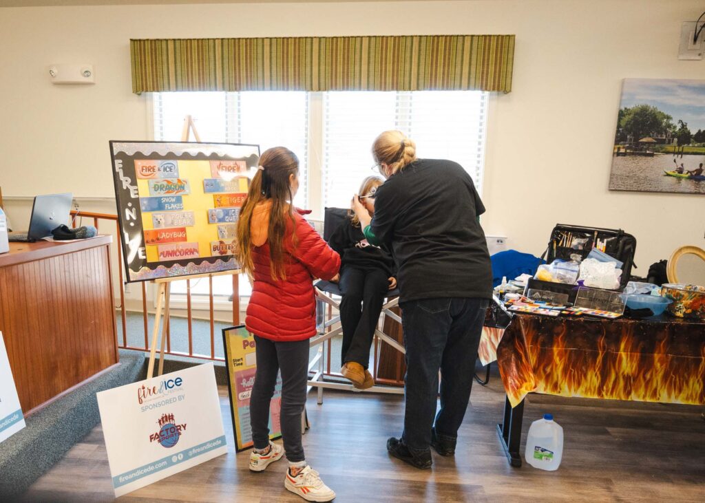 a couple of people that are standing in a room