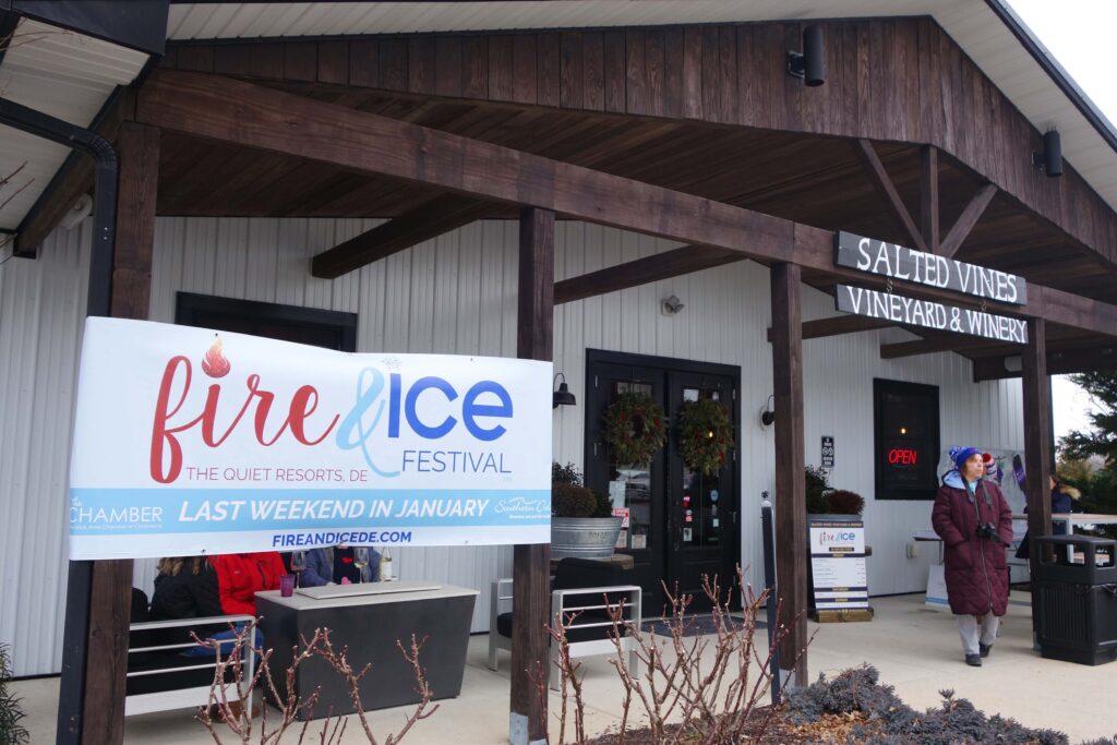 a building with a sign that says fire and ice