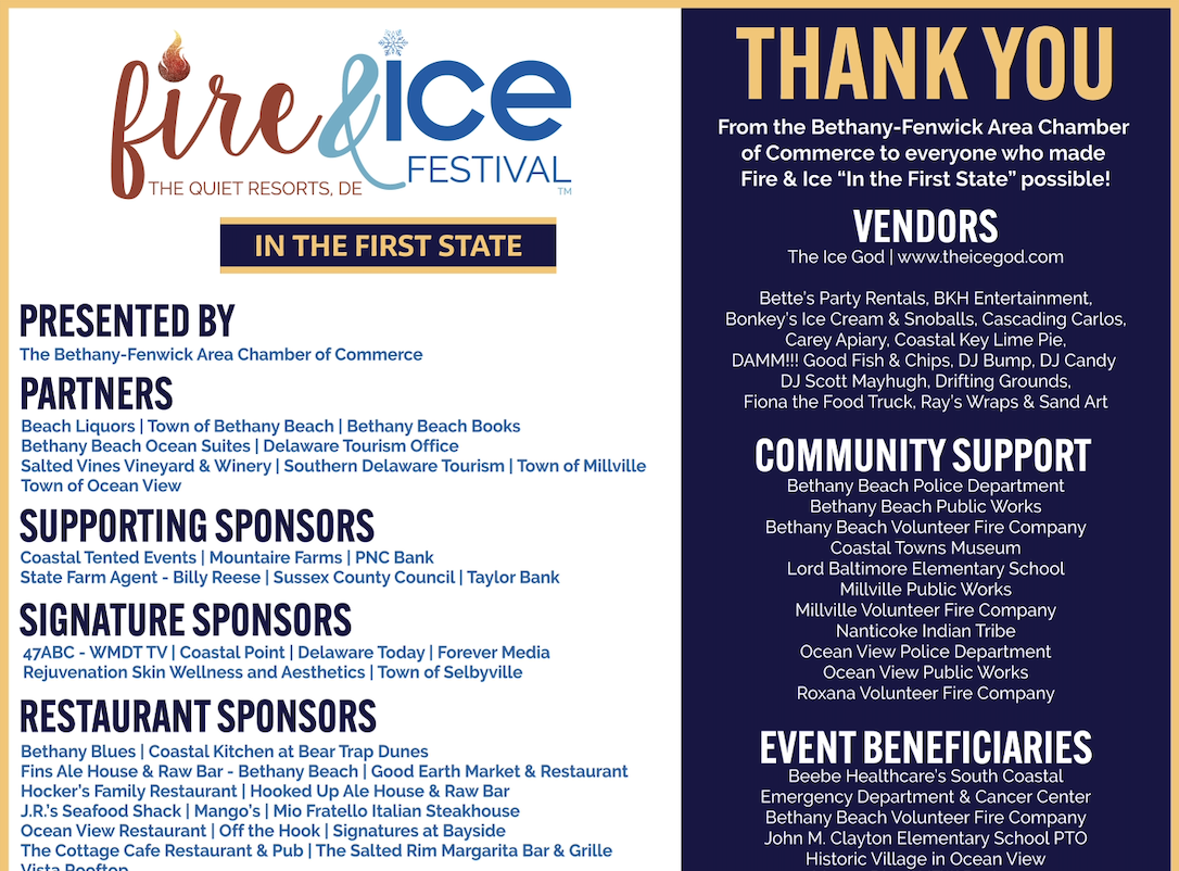 a flyer for the fire and ice festival