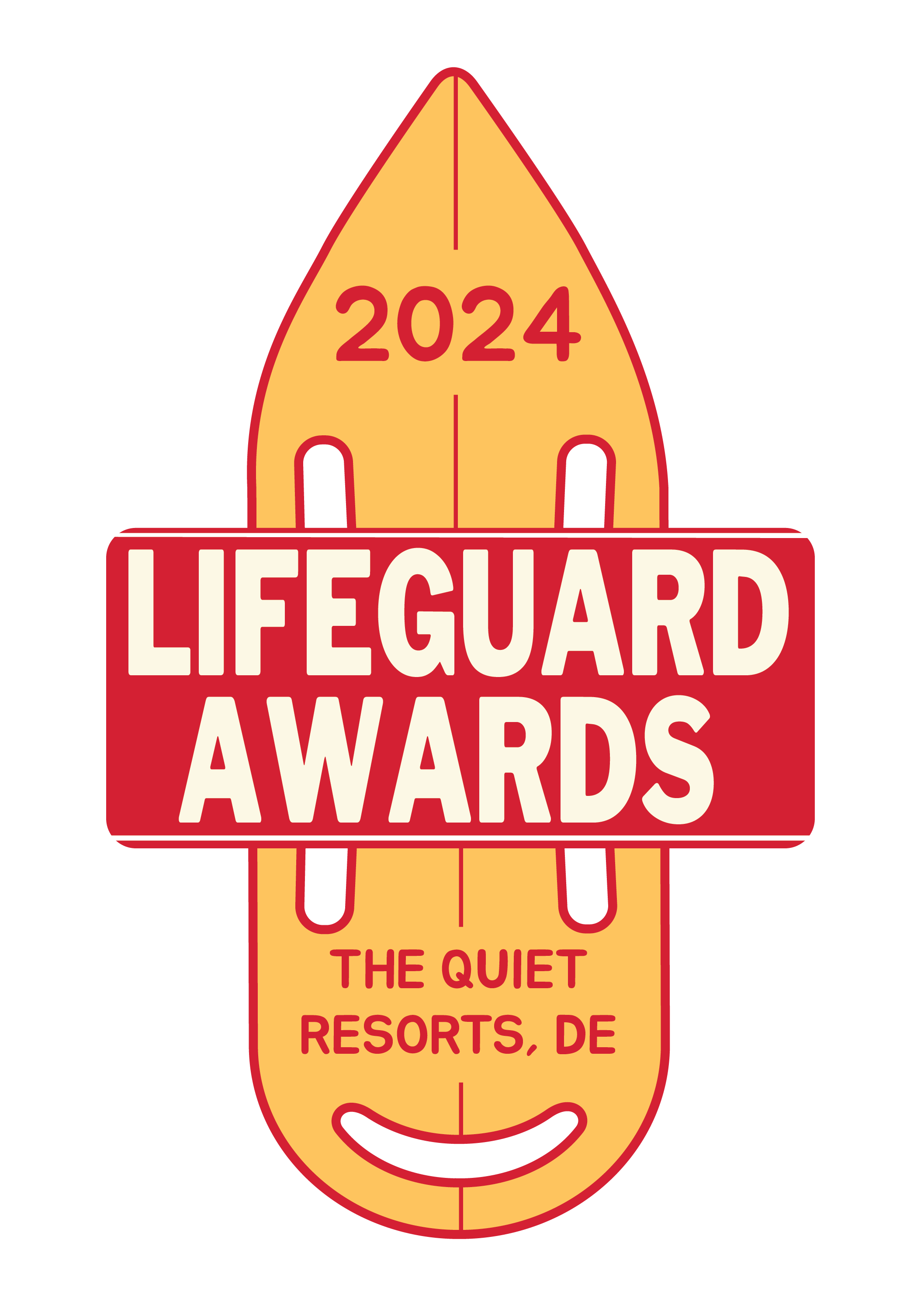 a red and yellow sign that says lifeguard awards