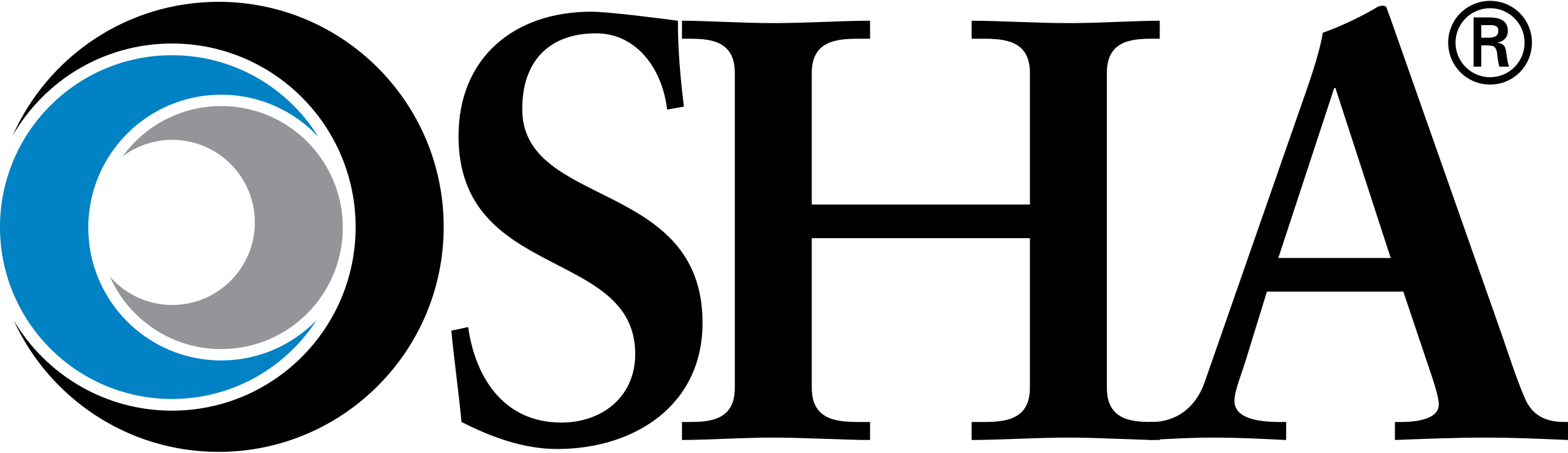 a black background with a blue and gray logo