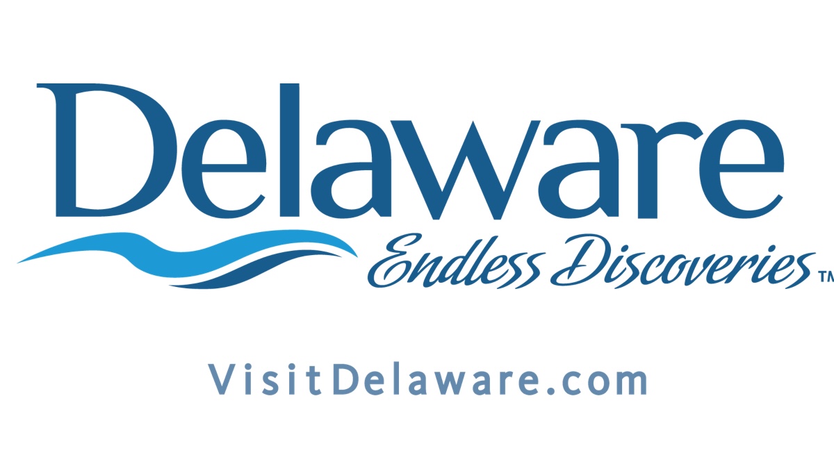 the delaware logo with the words,'visit delaware '