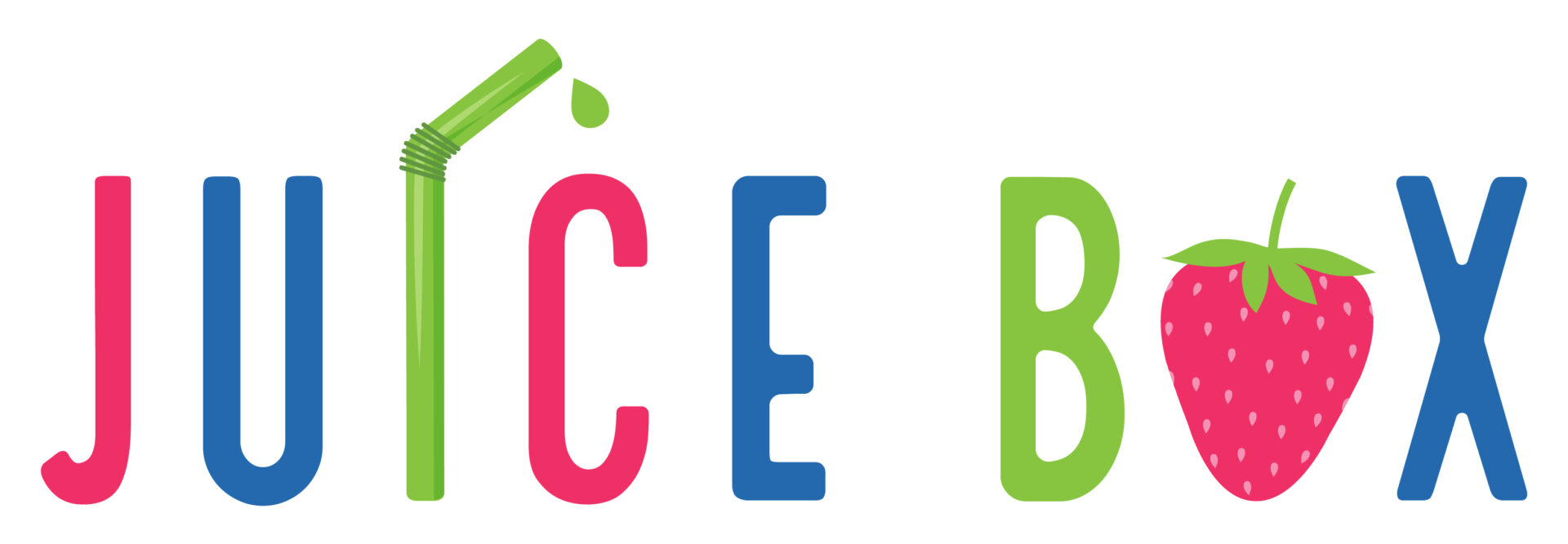 the word juice box with a strawberry and a toothbrush