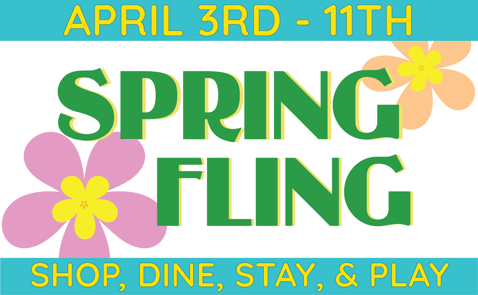 a poster for a spring fling with flowers