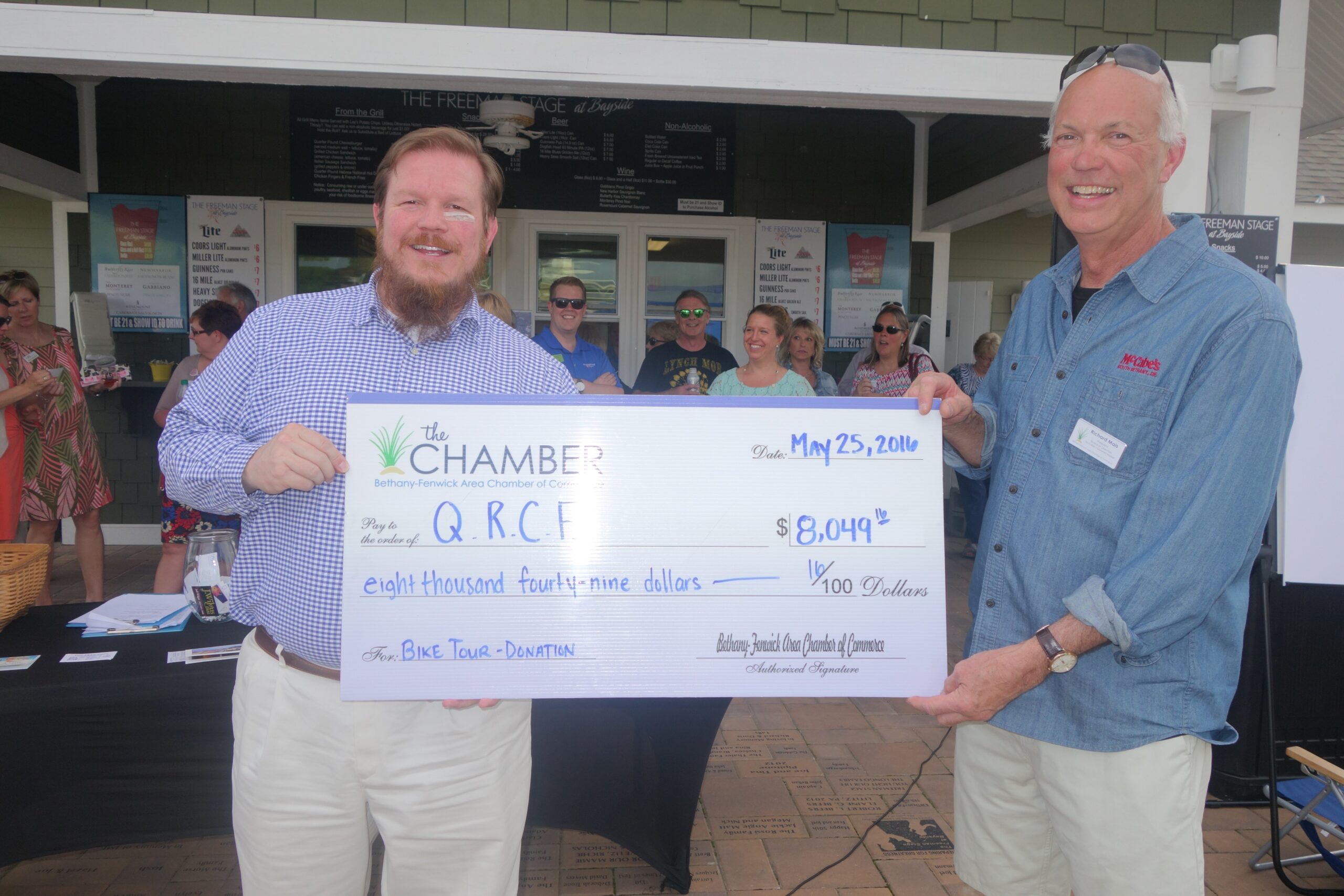 image of Quiet Resorts Charitable Foundation (QRCF) donation check