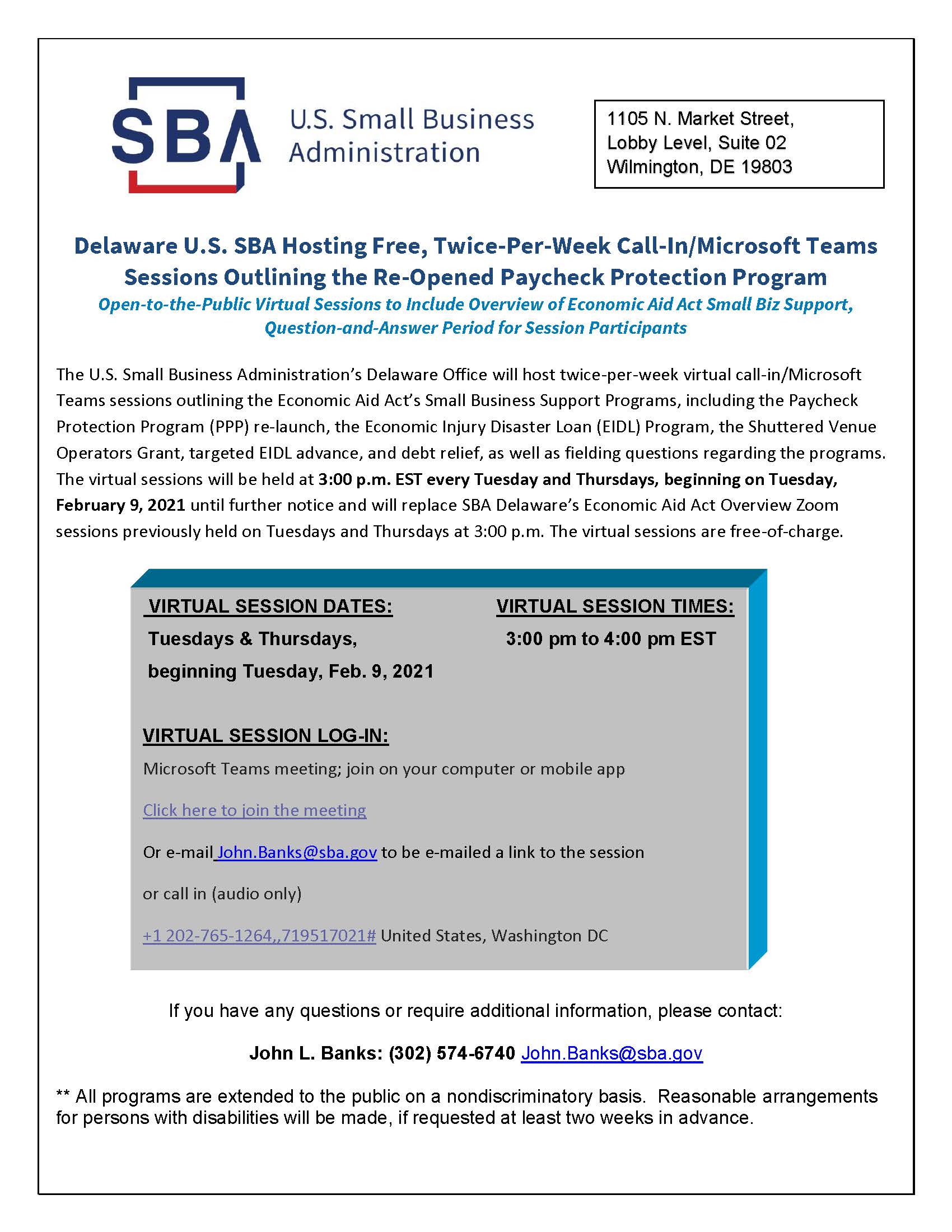 a flyer for the u s small business association