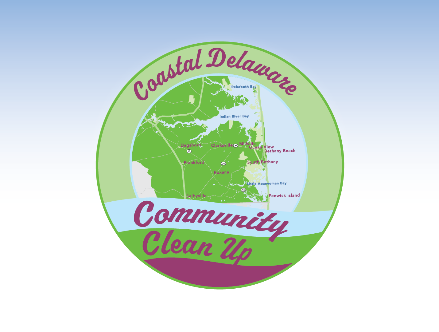 the logo for coastal delaware community clean up