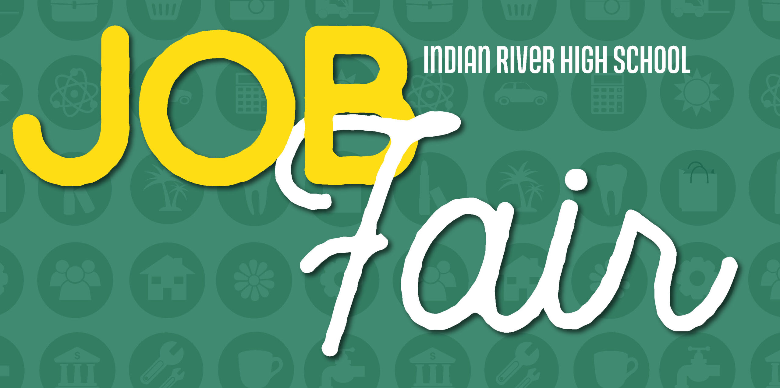 a green background with the words job fair on it
