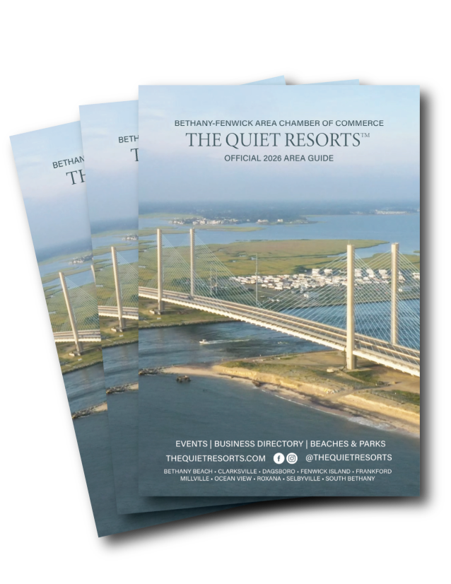 three brochures of a bridge over a body of water