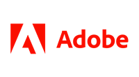 a red adobe logo on a black background