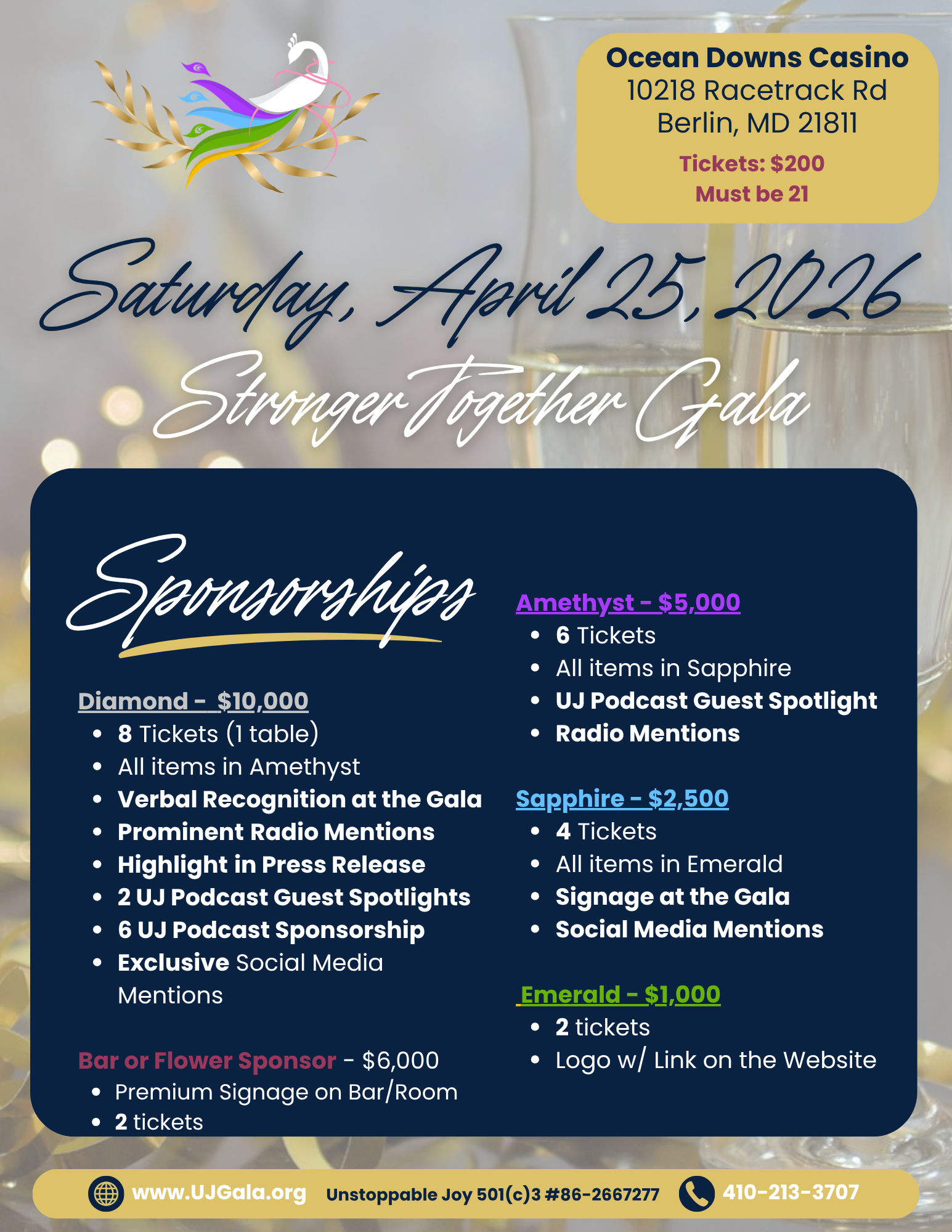 a flyer for an event with a glass of wine