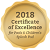 a badge with the words certificate of excellence