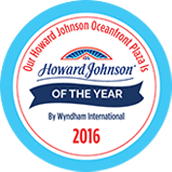 a blue circle with the words howard johnson of the year