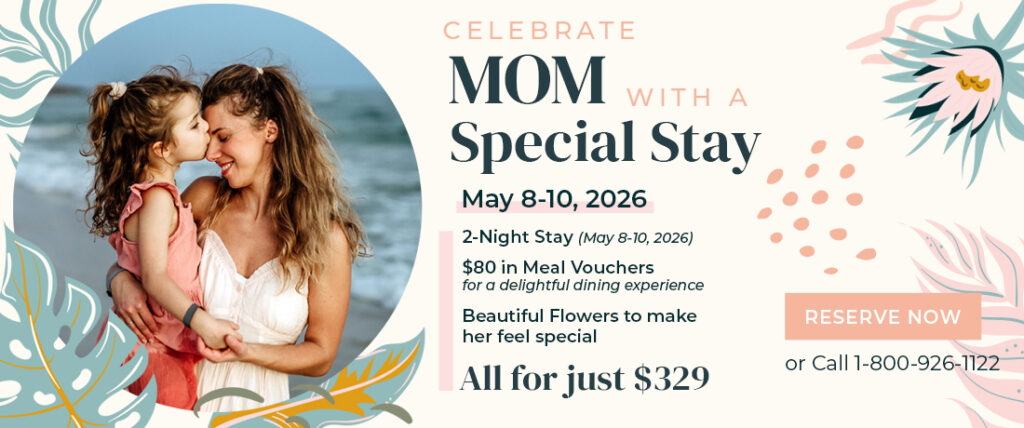 a mother's day special flyer with a picture of a mother kissing her daughter