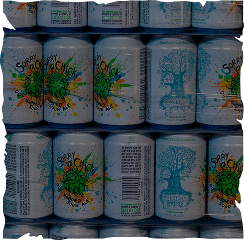 a group of beer cans stacked on top of each other