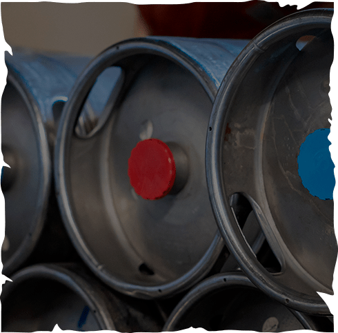 a group of metal cans stacked on top of each other