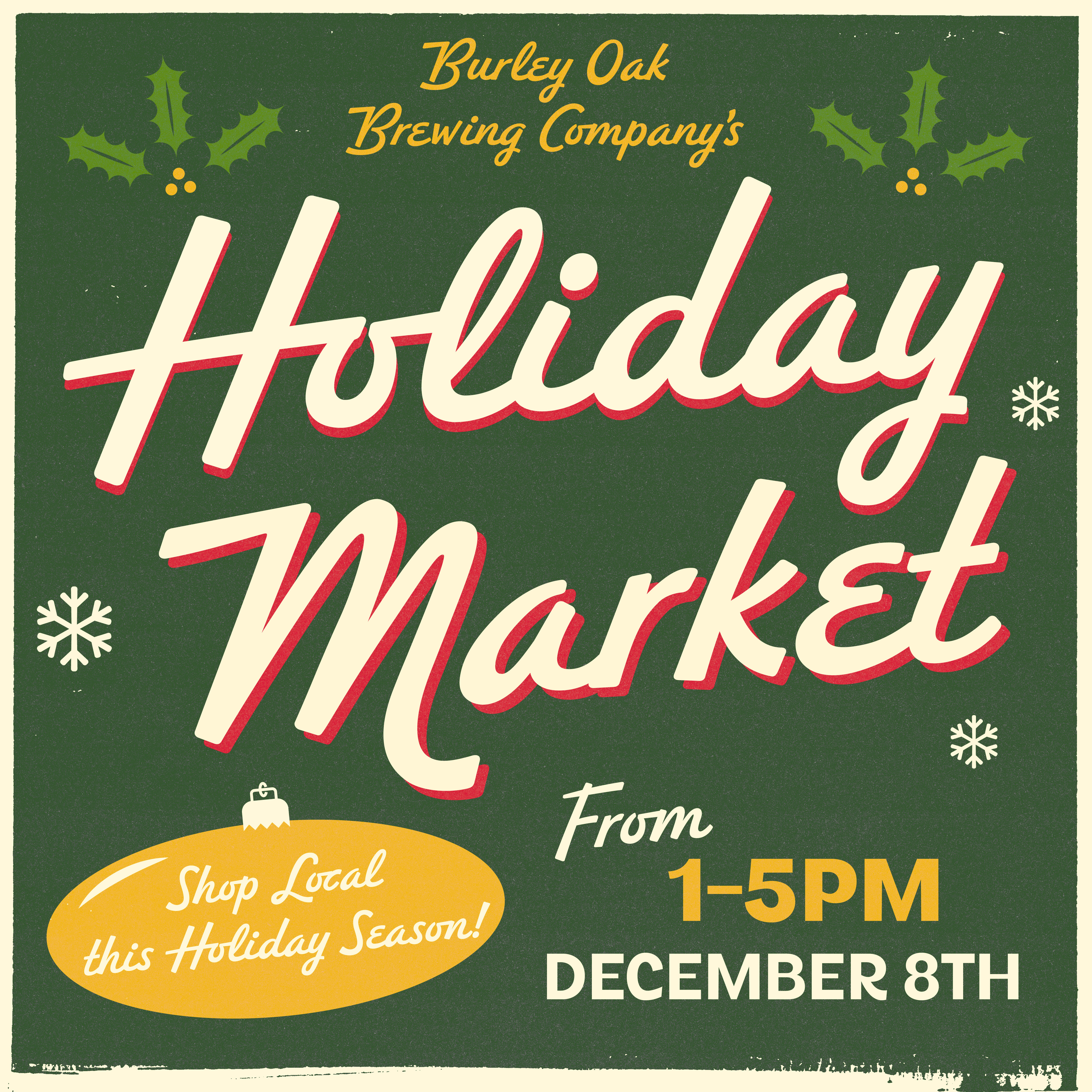 a poster advertising a holiday market