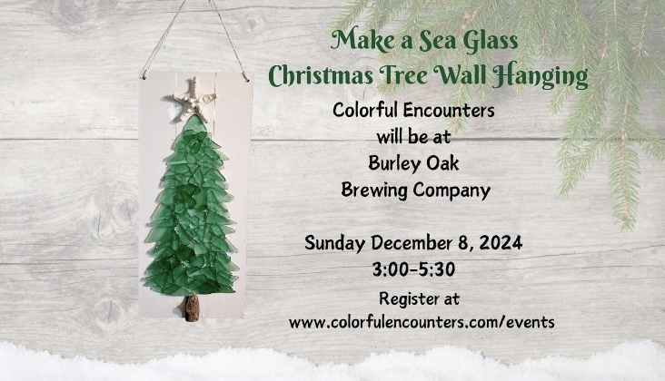 a flyer for a christmas tree wall hanging event