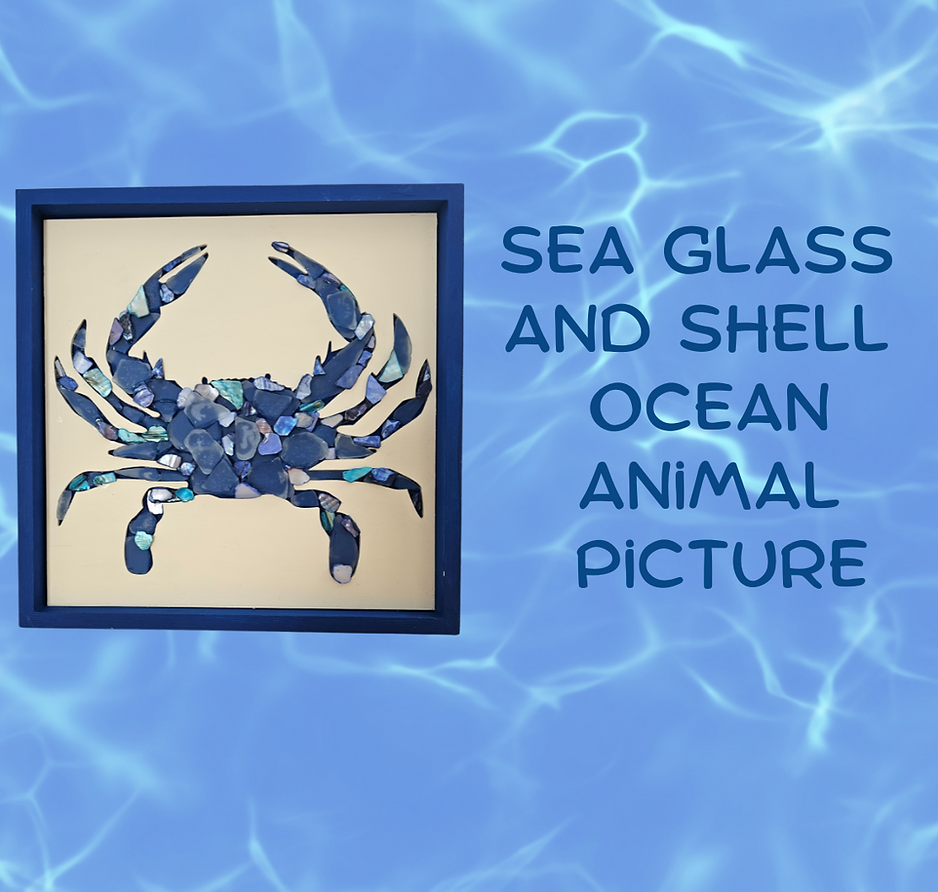 a picture of a crab in a blue frame