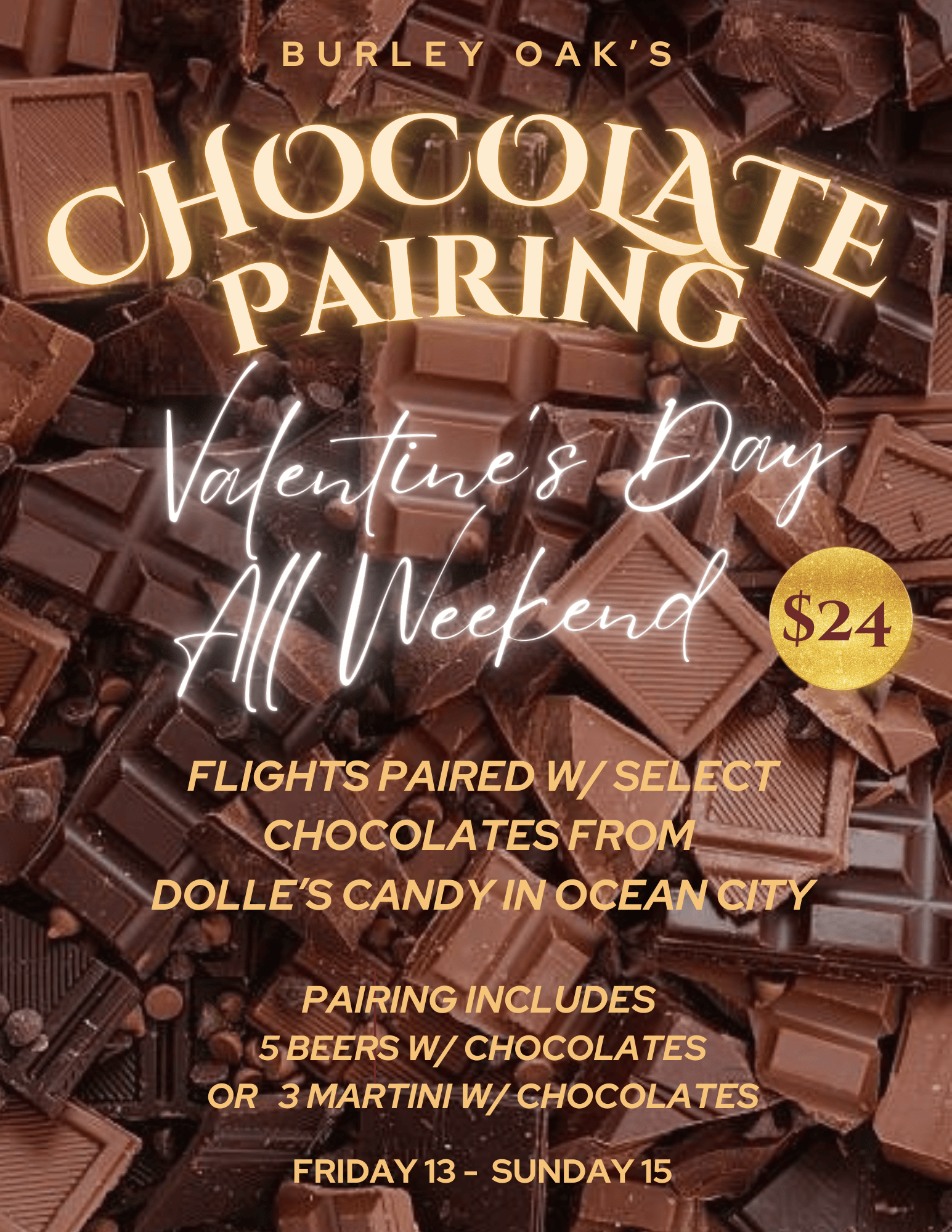 a flyer for a chocolate pairing event