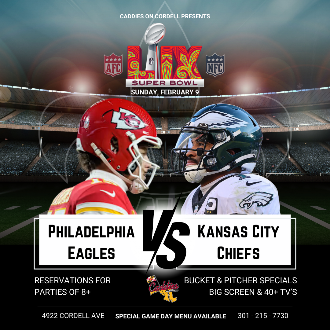 a poster for a football game with two players