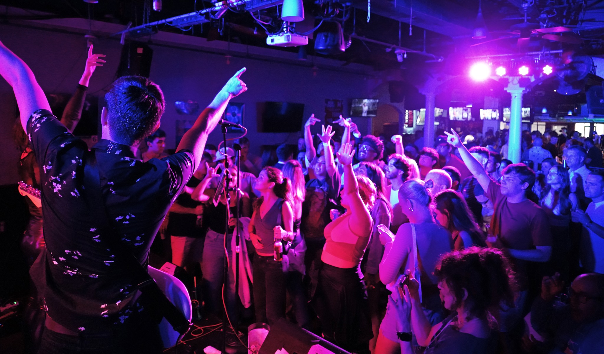 a large group of people at a party