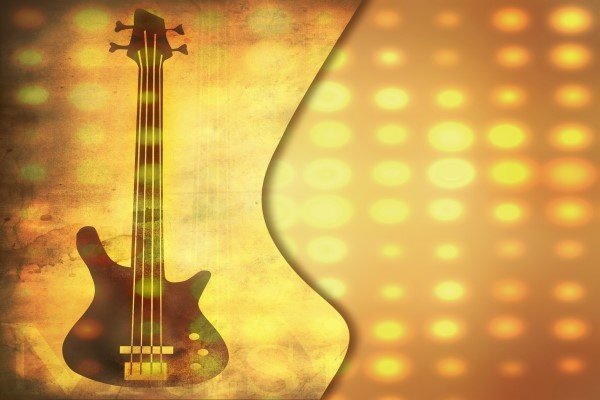 A cartoon version of an electric guitar.