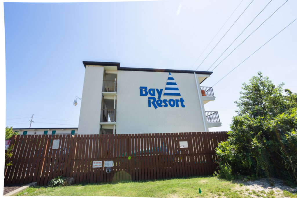 Exterior sign on Bay Resort Building
