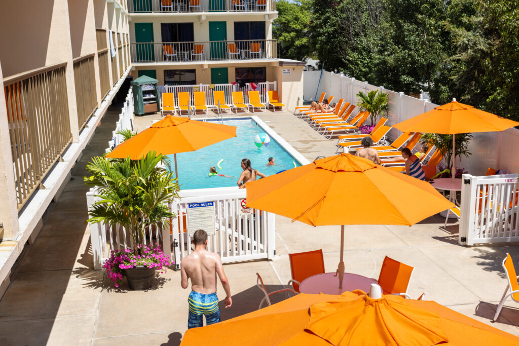 Aerial view of bay reosrt outdoor pool